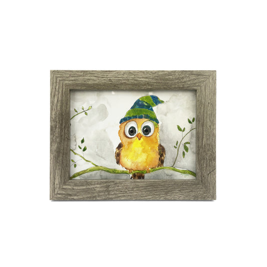 Artwork for Animals Angelica Goodwin Owlet with Beanie Print