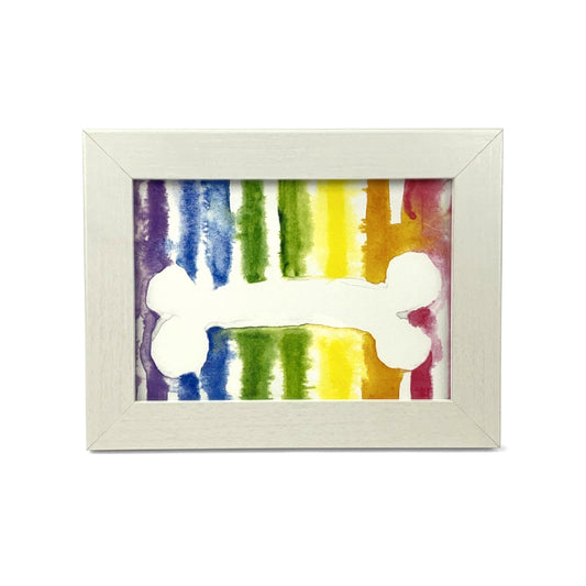 Artwork for Animals Angelica Goodwin Original Rainbow Dog Bone Watercolor Print