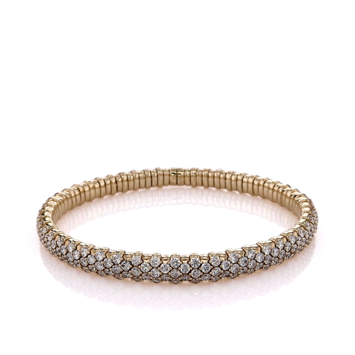 14k Yellow Gold 6ct Stretch Diamond Bangle Bracelet