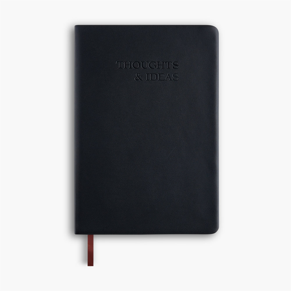 HomArt Thoughts And Ideas Black Leather Notebook