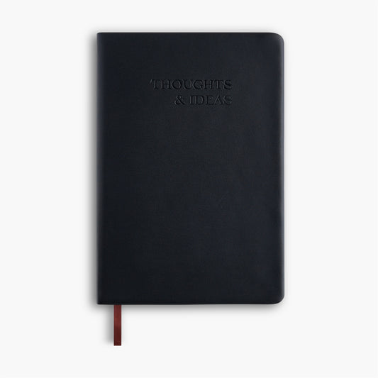 HomArt Thoughts And Ideas Black Leather Notebook