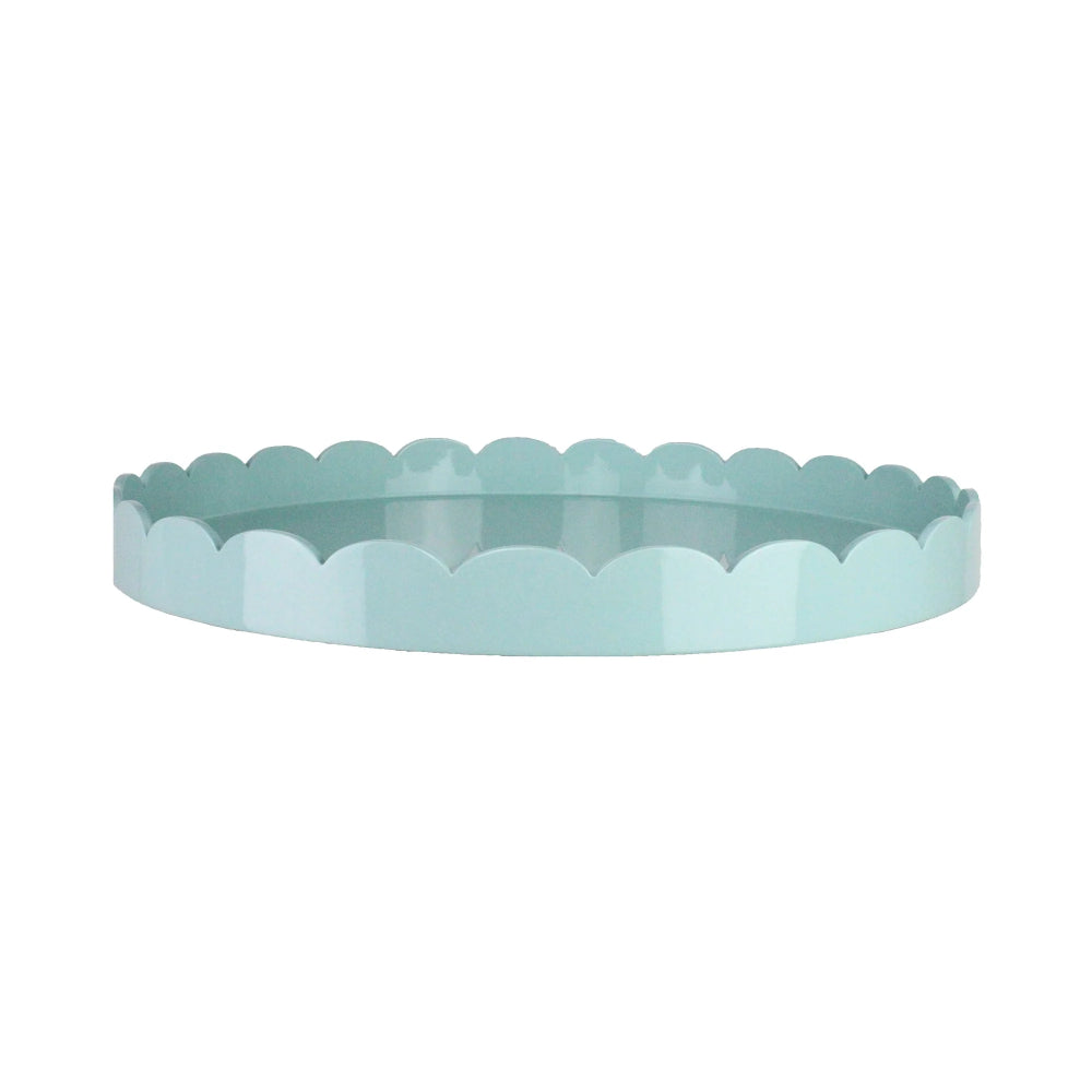 Addison Ross Large Round Scalloped Tray Eau De Nil