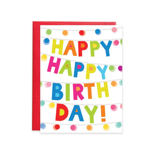 Gina B Designs Birthday Greeting Card - Happy Happy Lights