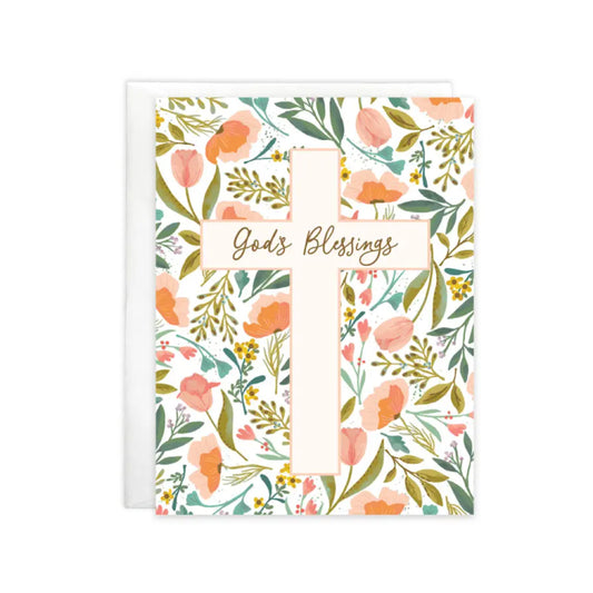 Gina B Designs With Scripture Religious Greeting Card - Tulip Cross