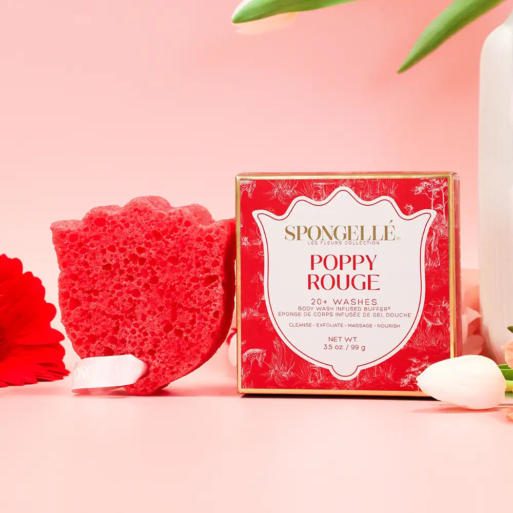 Spongelle Les Fleurs Body Buffer-Poppy Rouge