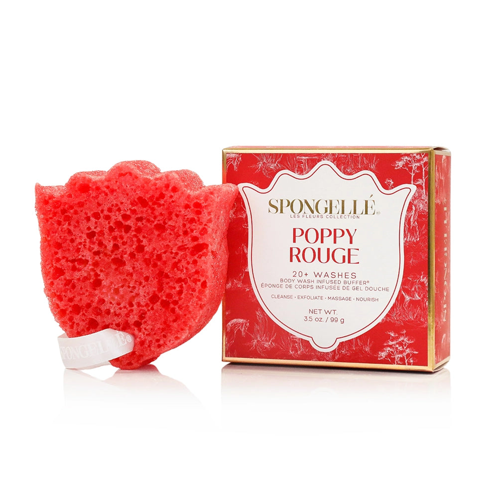 Spongelle Les Fleurs Body Buffer-Poppy Rouge