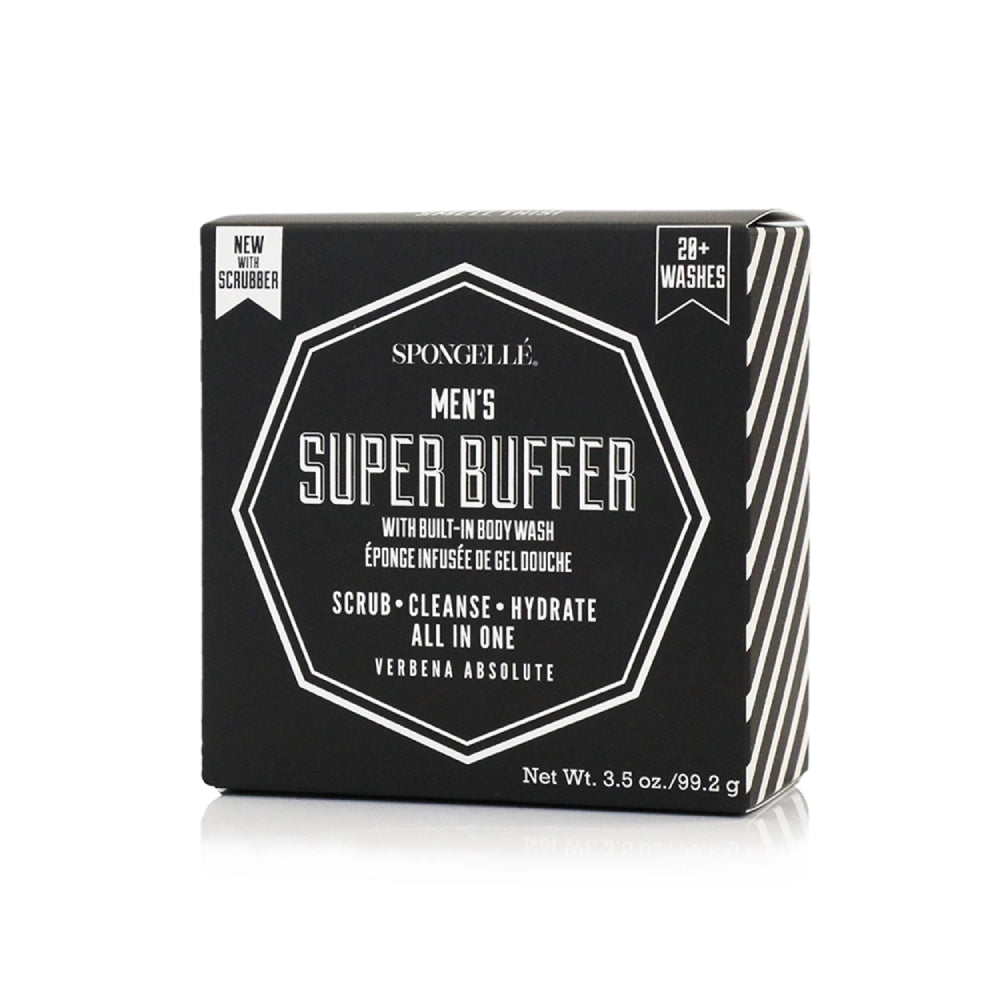 Spongelle 20+ Men's Super Buffer With Black Scrubber-Verbena Absolute 3.5oz