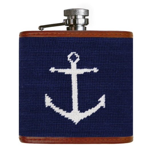 Smathers &  Branson Anchor Flask-Dark Navy