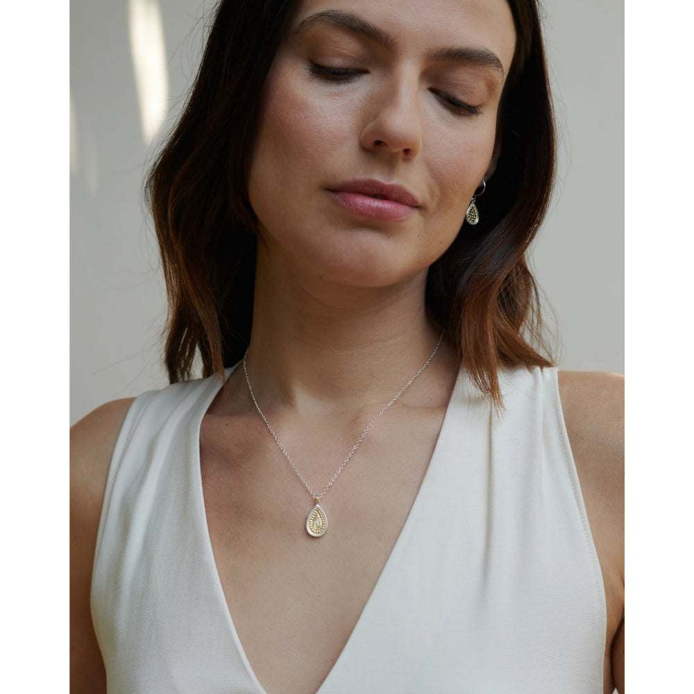 Anna Beck Classic Teardrop Two-Tone Pendant Necklace