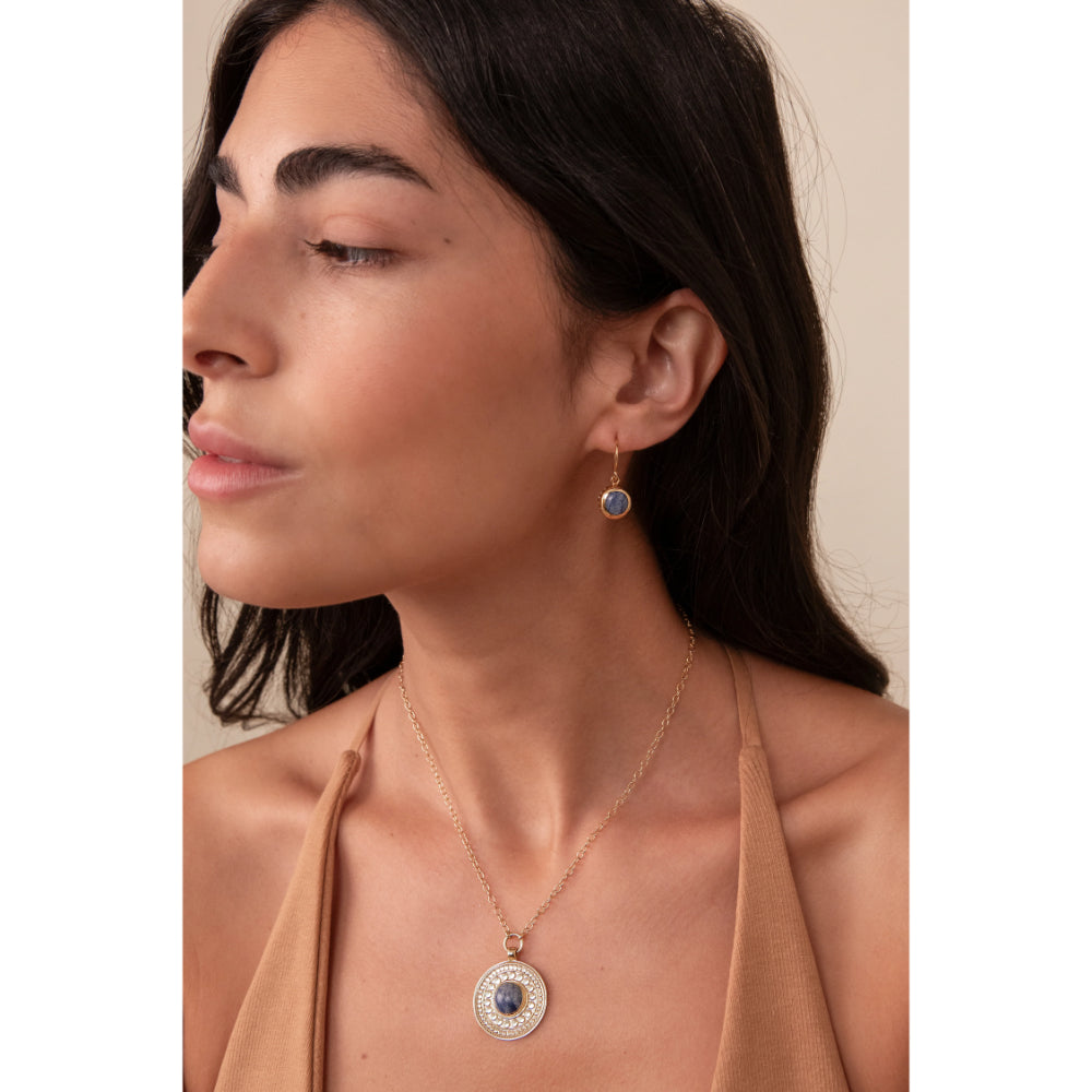 Anna Beck Dotted Dumortierite Pendant Necklace