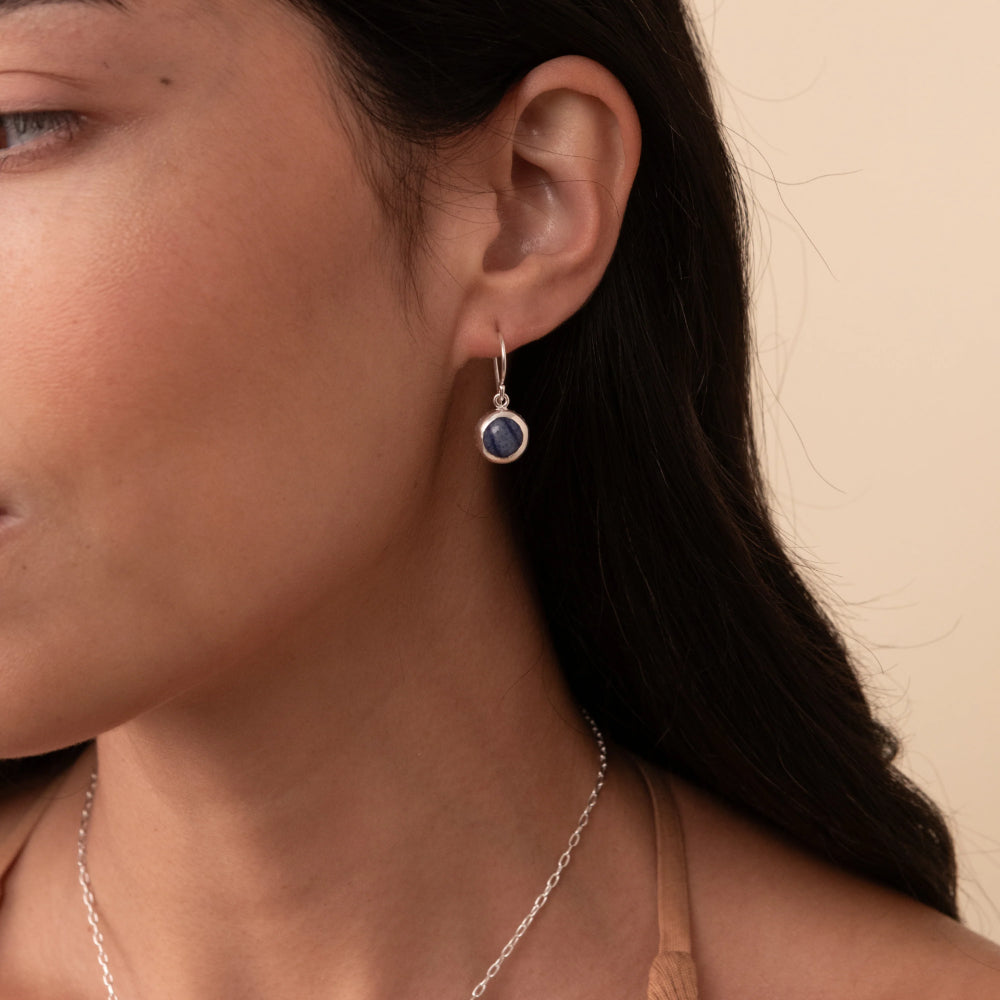 Anna Beck Dumortierite Circle Drop Earrings