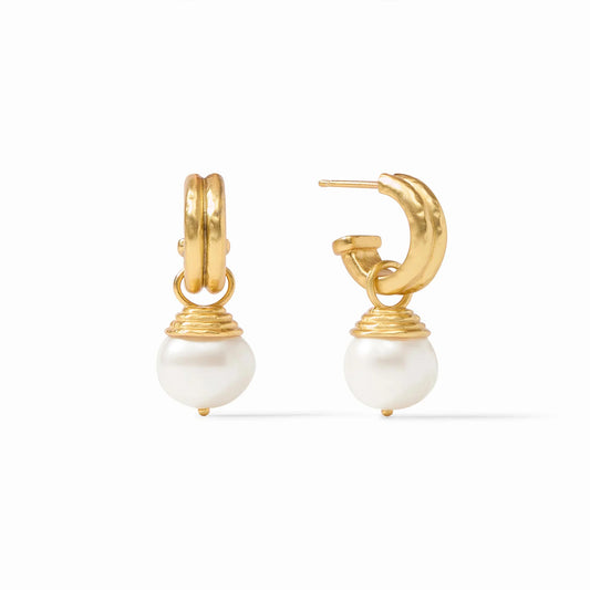 Julie Vos Astor Pearl Hoop & Charm Earrings