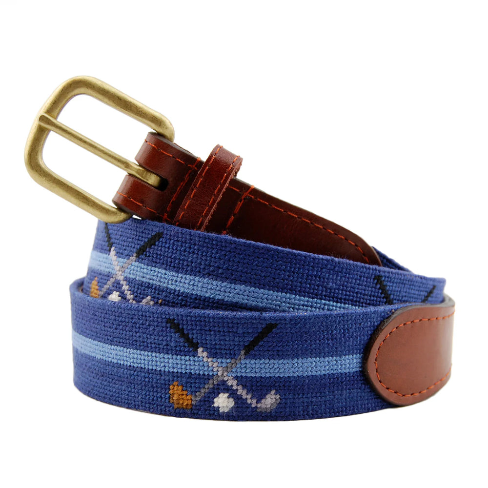 Smathers & Branson Crossed Clubs Belt (Classic Navy)