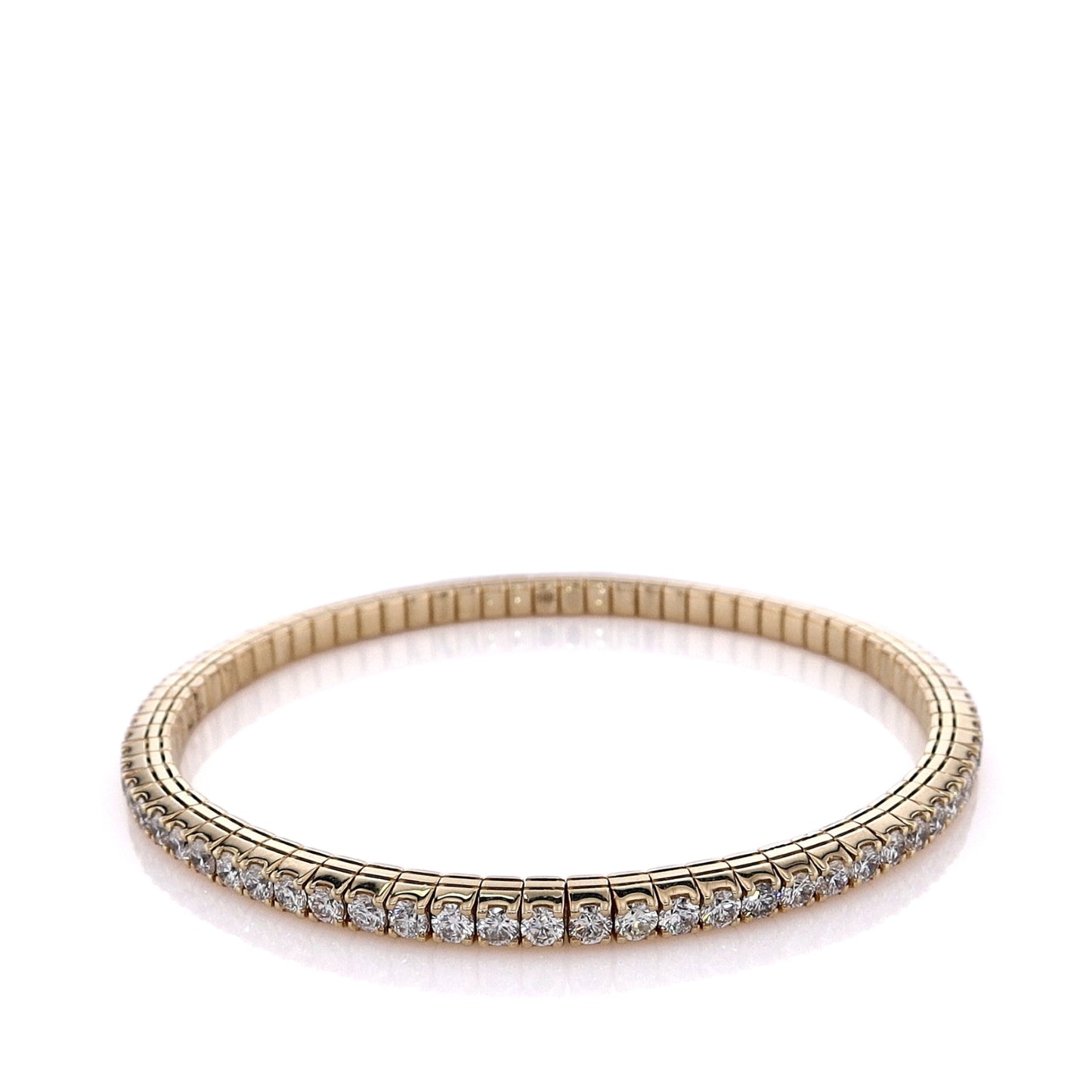 14k Yellow Gold 4.11ct Stretch Diamond Tennis Bracelet