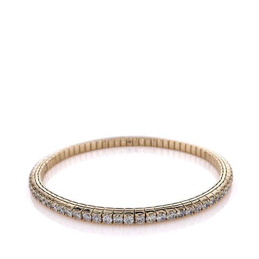 14k Yellow Gold 4.11ct Stretch Diamond Tennis Bracelet