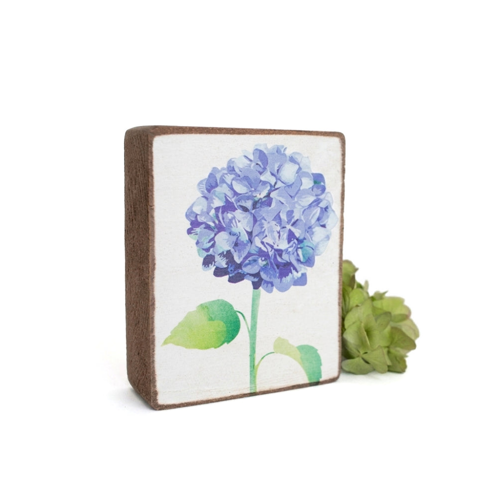 Rustic Marlin Hydrangea Flower Block Sign
