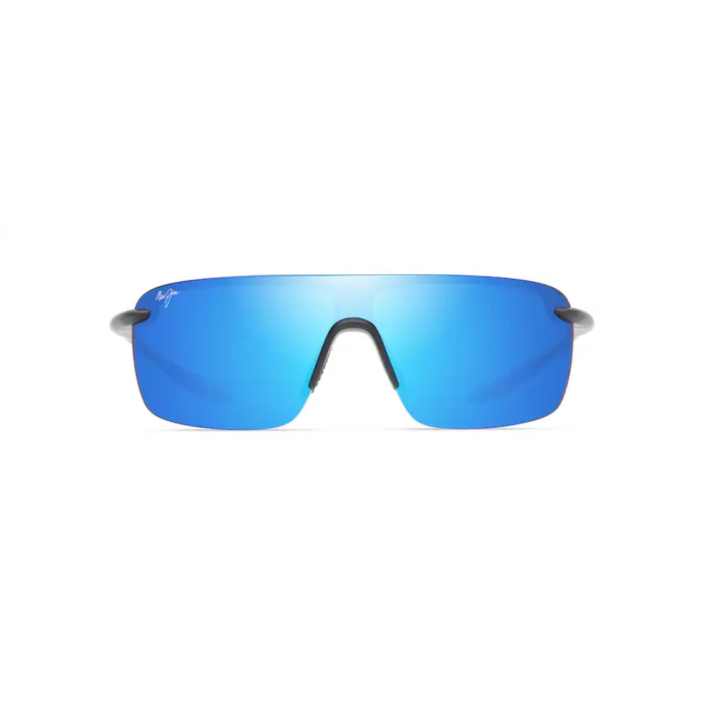 Maui Jim PALULU Polarized Shield Sunglasses - Matte Black and Blue Hawaii