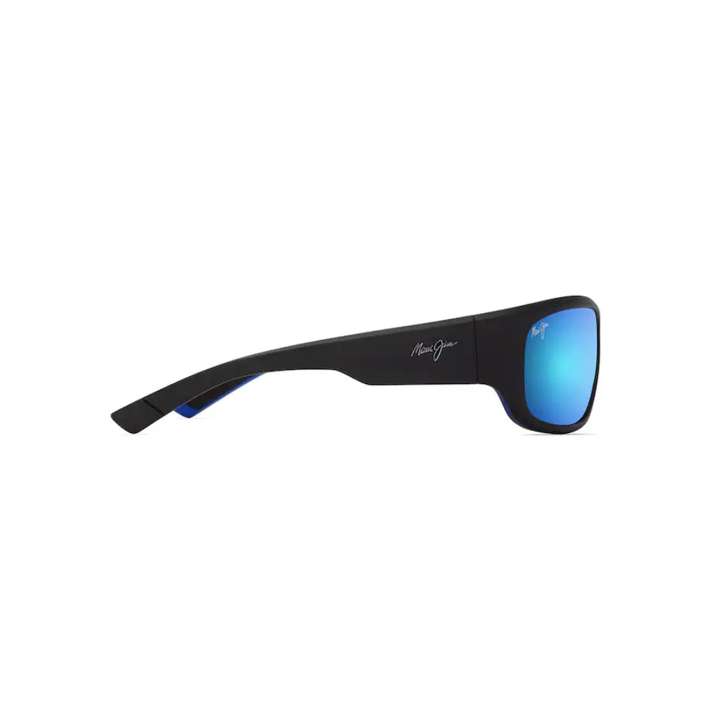 Maui Jim MA‘UKELE Polarized Wrap Sunglasses - Matte Black/Blue