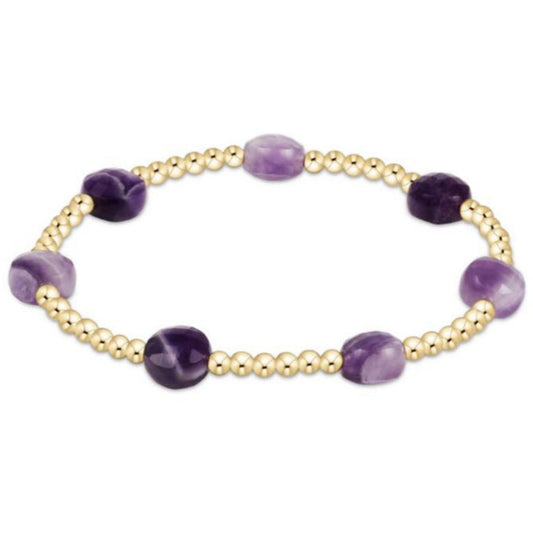 enewton 6.25" Admire Gold 3mm Bead Bracelet - Amethyst
