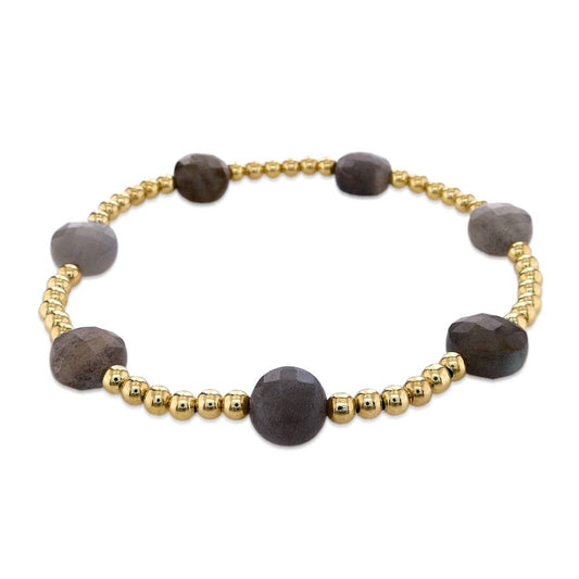 enewton 6.25" Admire Gold 3mm Bead Bracelet - Labradorite