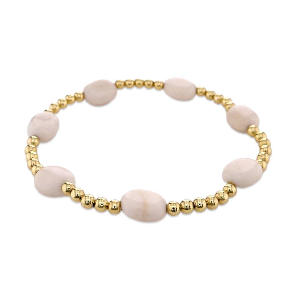 enewton 6.25" Admire Gold 3mm Bead Bracelet - Riverstone