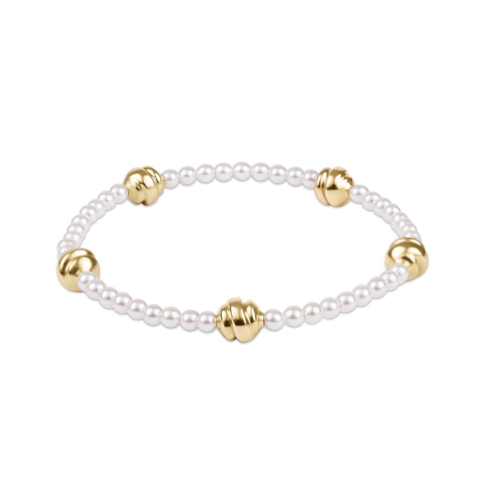 enewton 6.25" Admire Small Gold 3mm Pearl Bracelet