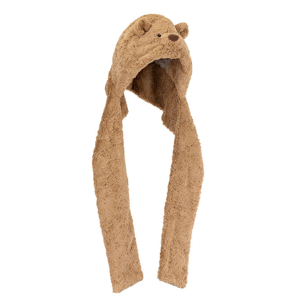 Brown bear hooded scarf