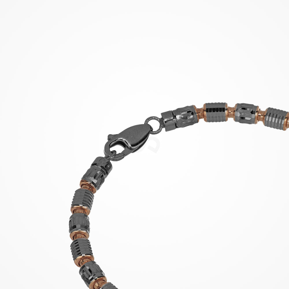 Desmos Rose Gold tone & Gun Metal Two-Tone 2mm Bracelet 7.5"