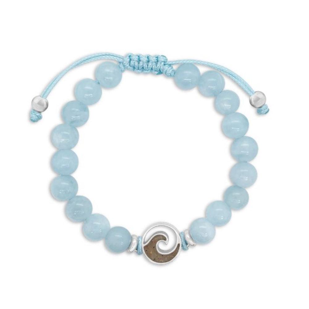 Dune Beaded Bracelet Adjustable - Wave - Aquamarine