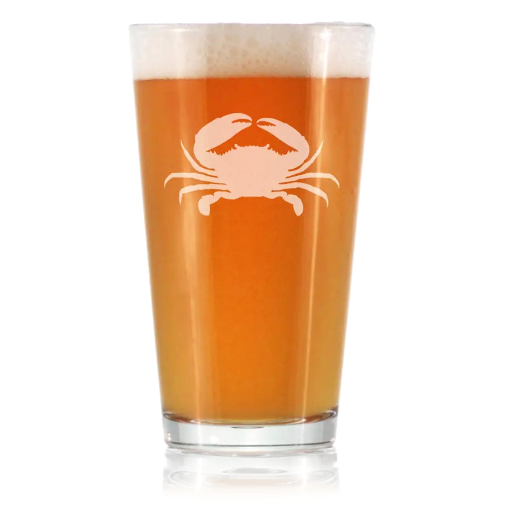 Crab Silhouette Design Pint Glass For Beer