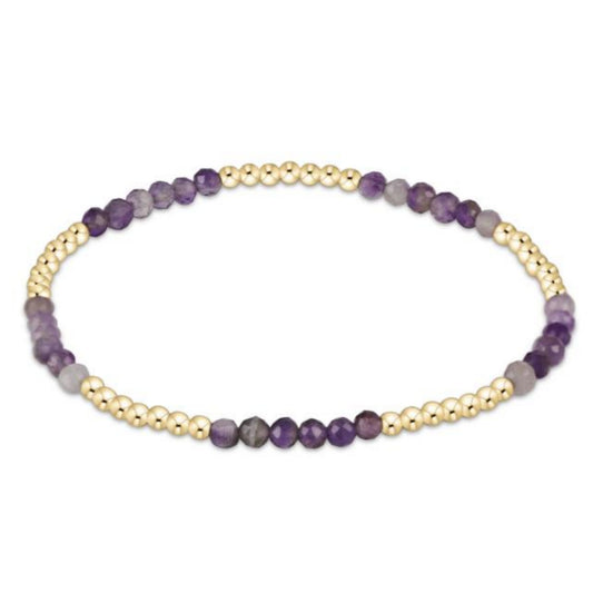 enewton 6.25" Blissful Pattern 2.5mm Bead Gemstone Bracelet - Amethyst