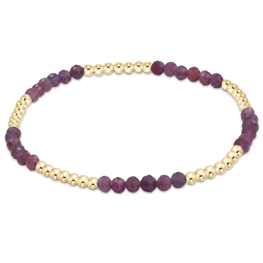 enewton 6.25" Blissful Pattern 2.5mm Bead Gemstone Bracelet - Ruby