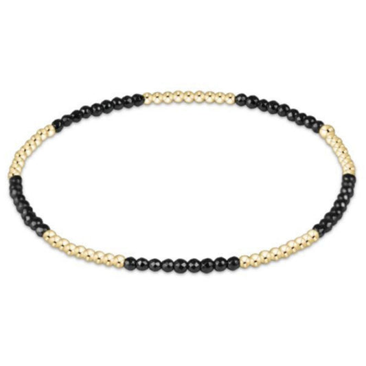 enewton 6.25" Blissful Pattern 2mm Bead Bracelet - Faceted Hematite