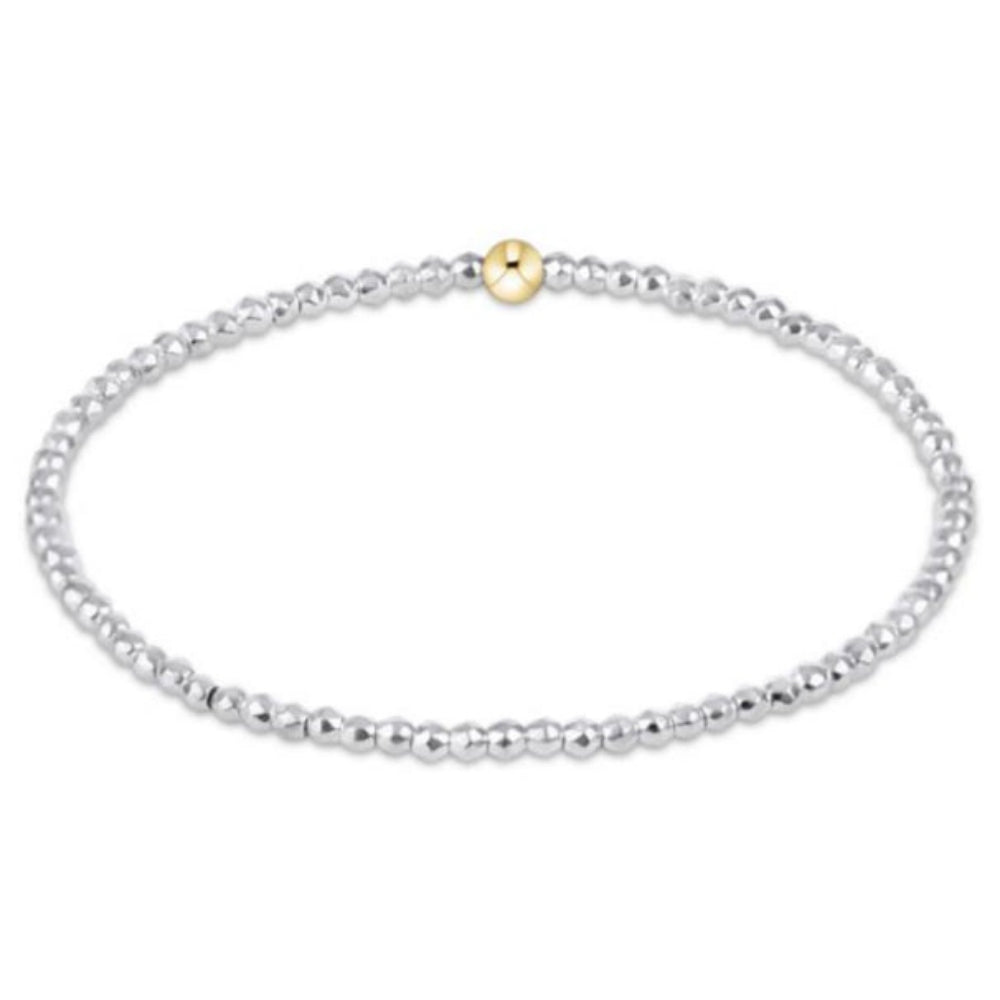 enewton 6.25" Bright Silver Faceted Hematite 2mm Bead Bracelet