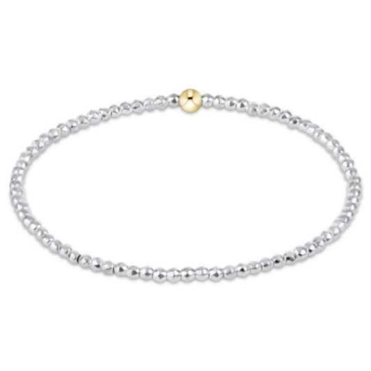 enewton 6.25" Bright Silver Faceted Hematite 2mm Bead Bracelet