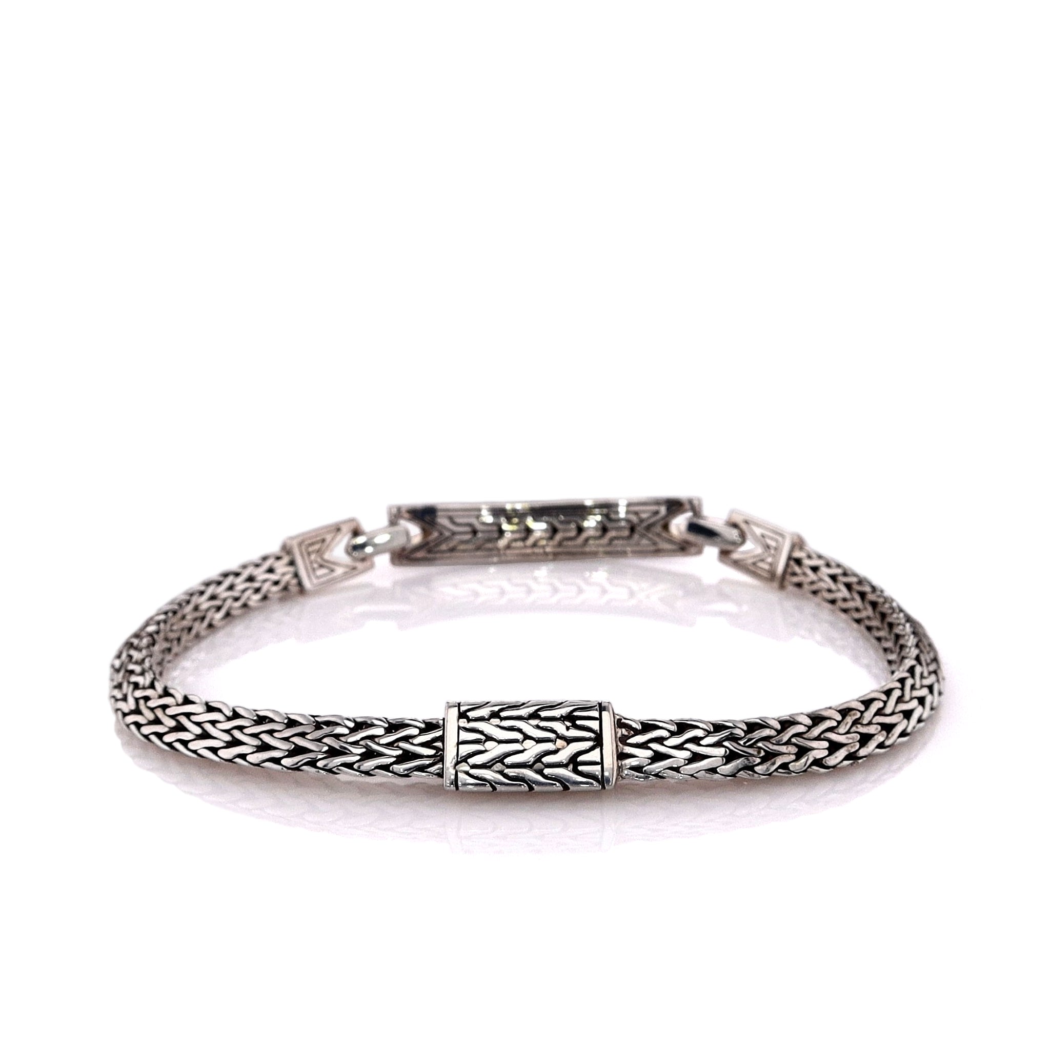 John Hardy Sterling Silver Classic Tiga Black Sapphire and Spinel