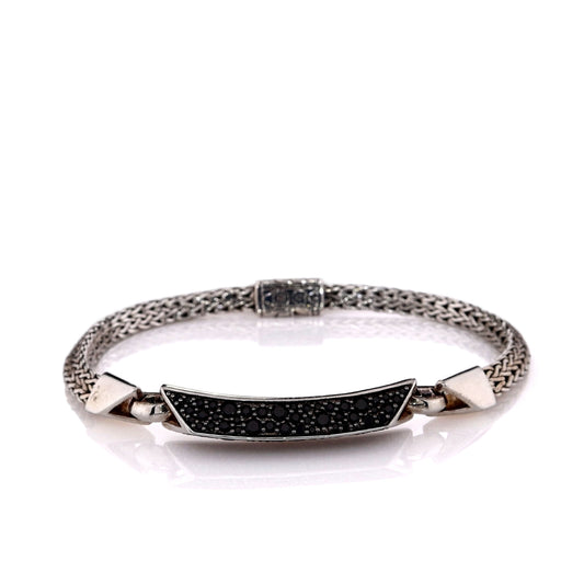 John Hardy Sterling Silver Classic Tiga Black Sapphire and Spinel Chain Bracelet