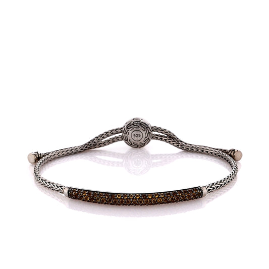 John Hardy Sterling Silver Citrine Pull Through Chain Bracelet