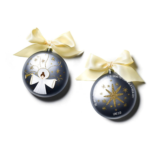 Coton Colors Birth of Christ - Luke 2:10 Glass Ornament