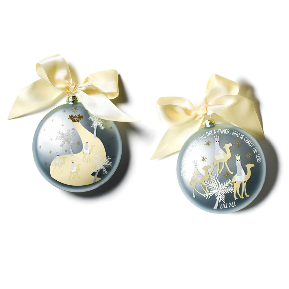 Coton Colors Birth of Christ - Luke 2:11 Glass Ornament