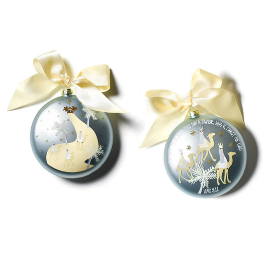 Coton Colors Birth of Christ - Luke 2:11 Glass Ornament