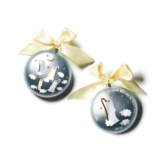 Coton Colors Birth of Christ - Luke 2:8 Glass Ornament