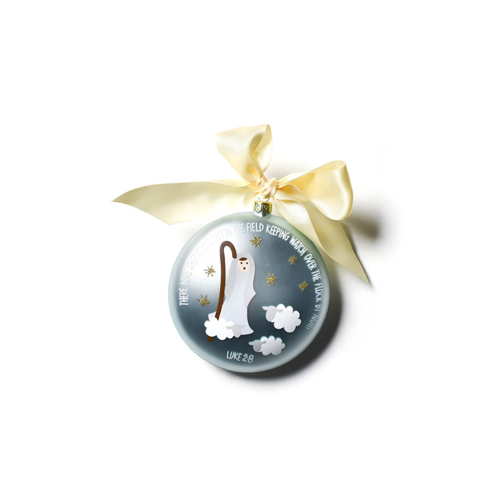 Coton Colors Birth of Christ - Luke 2:8 Glass Ornament