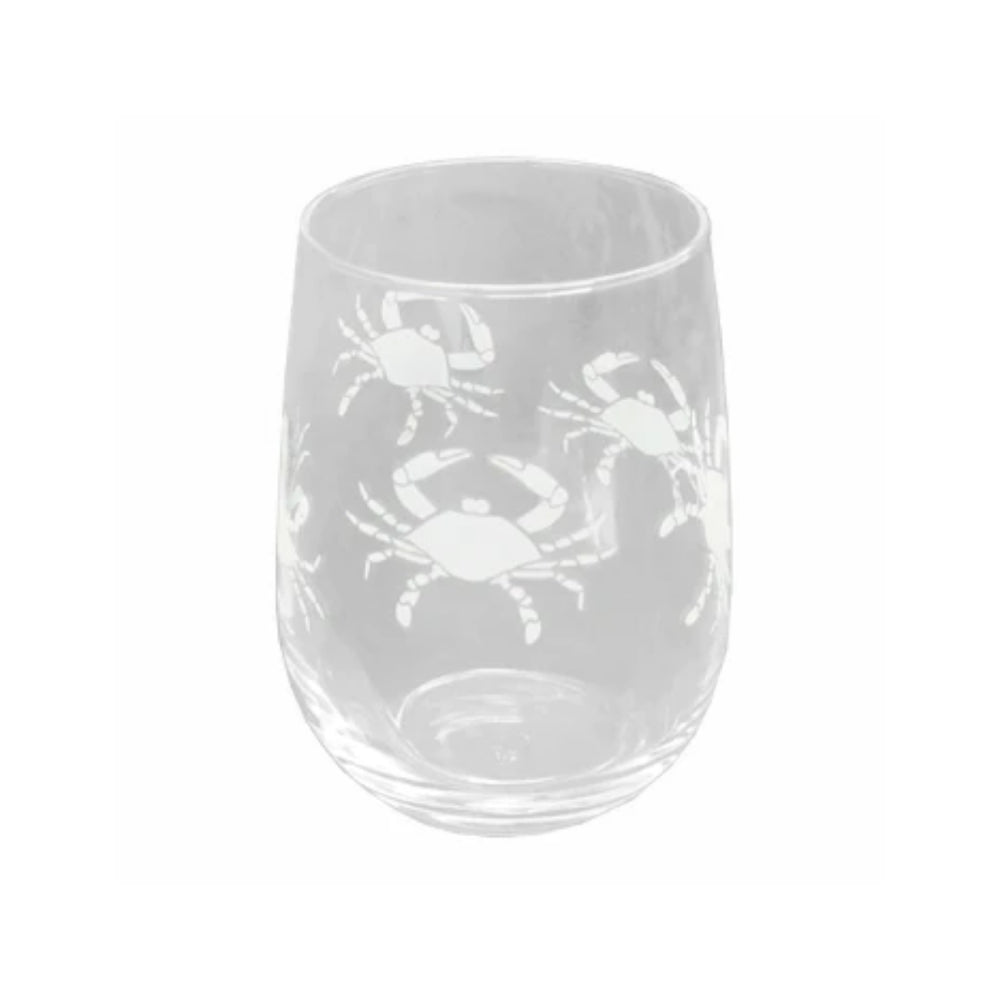 Blue Crab Life Stemless Wine Glass