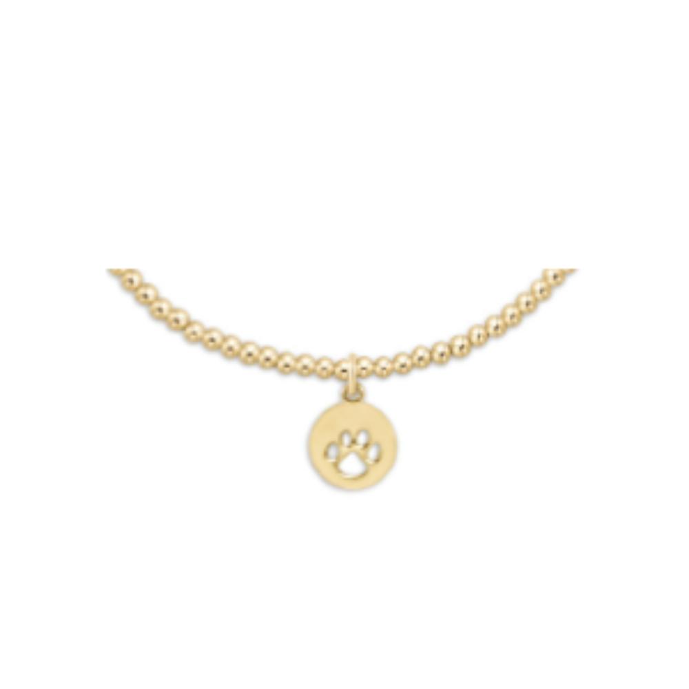 enewton 6.25" Classic Gold Bead Bracelet - Paw Print Gold Disc 2mm