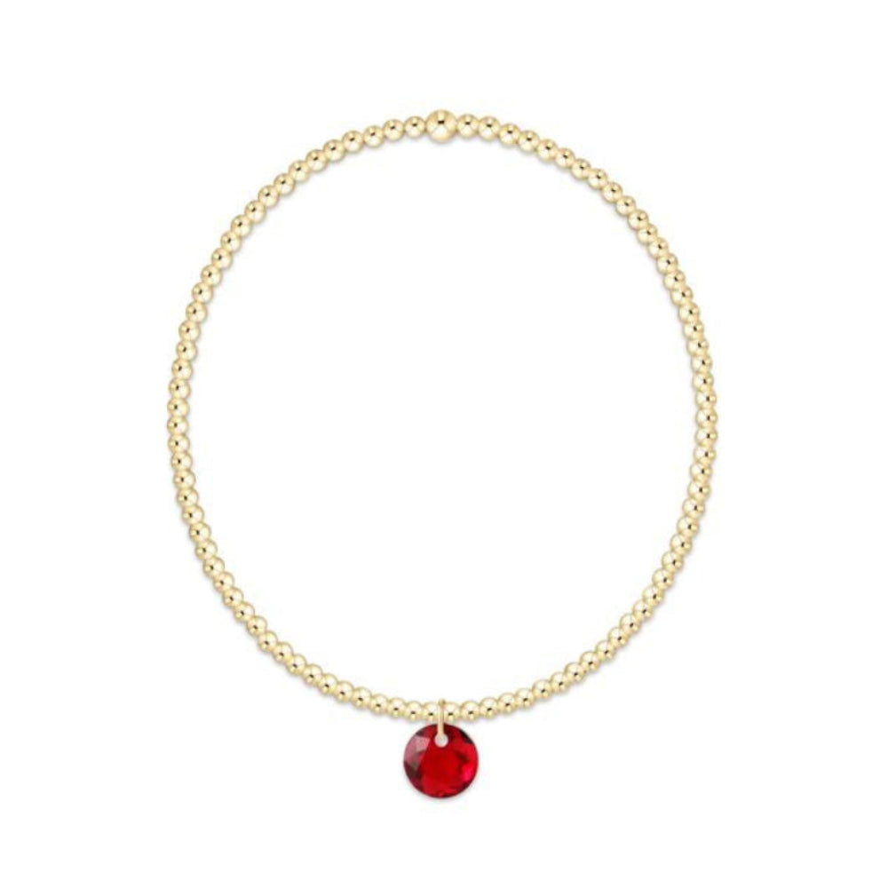 enewton 6.25" Classic Gold 2mm Bracelet - Reflection Small Charm - 01 - January