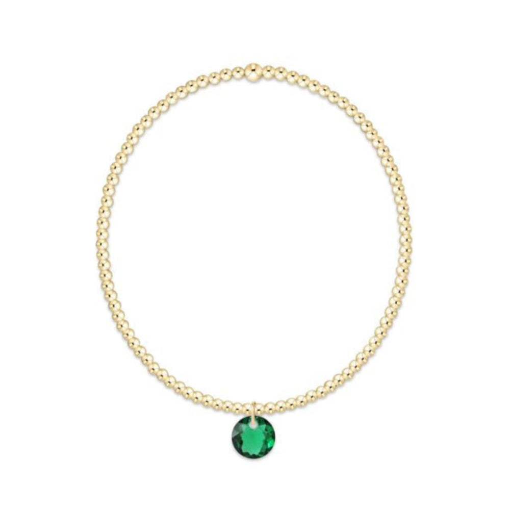 enewton 6.25" Classic Gold 2mm Bracelet - Reflection Small Charm - 05 - May