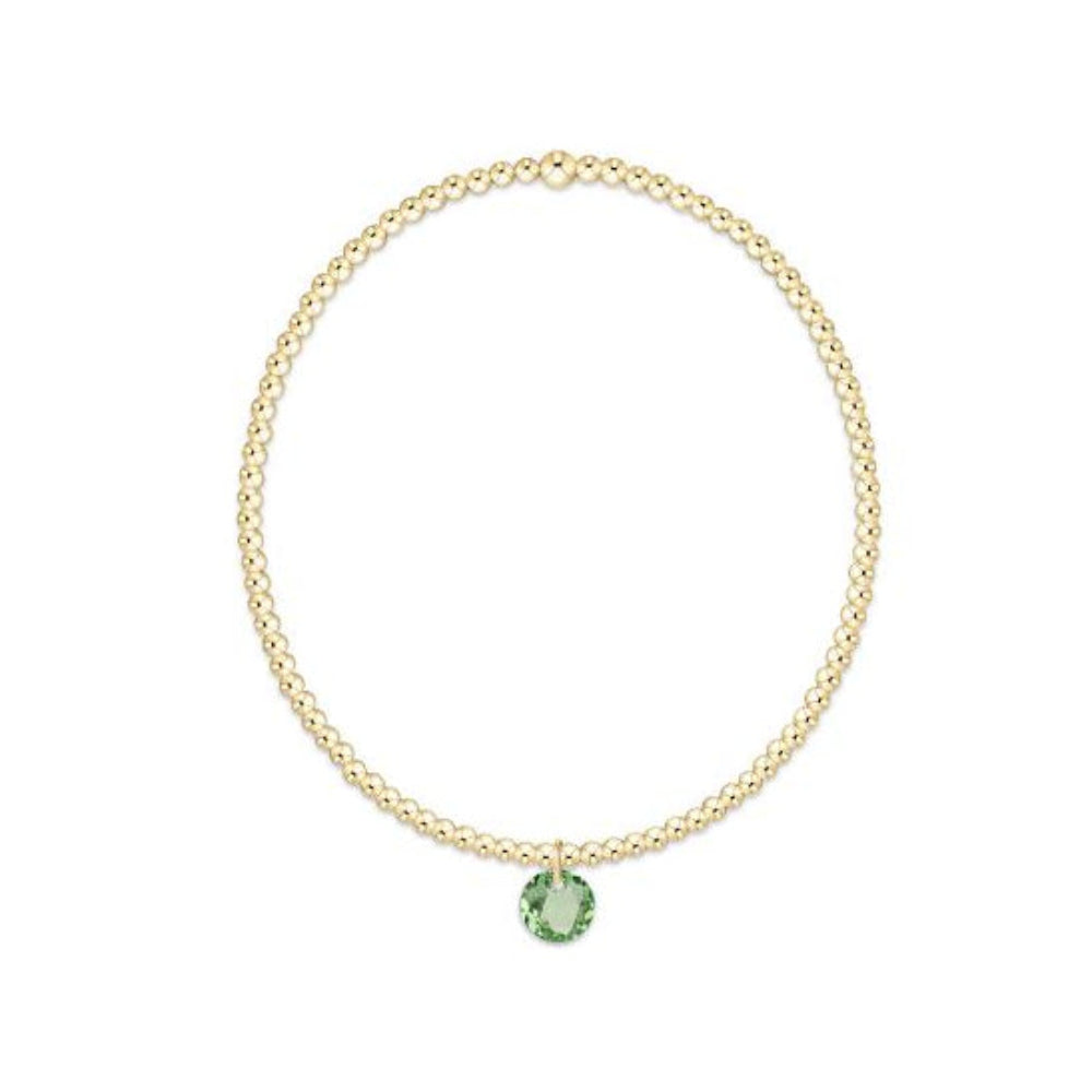 enewton 6.25" Classic Gold 2mm Bracelet - Reflection Small Charm - 08 - August