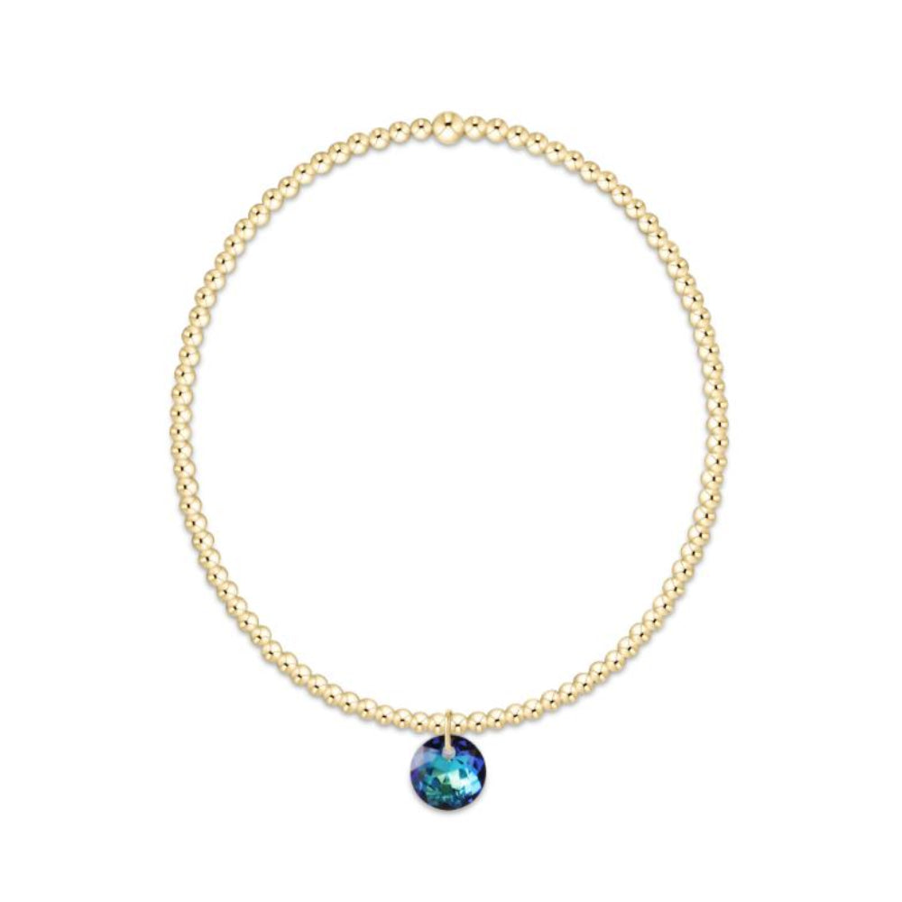 enewton 6.25" Classic Gold 2mm Bracelet - Reflection Small Charm - 12