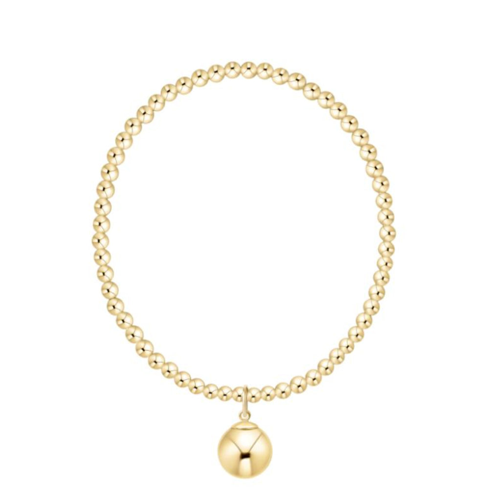 enewton 6.25" Classic Gold 3mm Bracelet - Classic Gold 10mm Charm